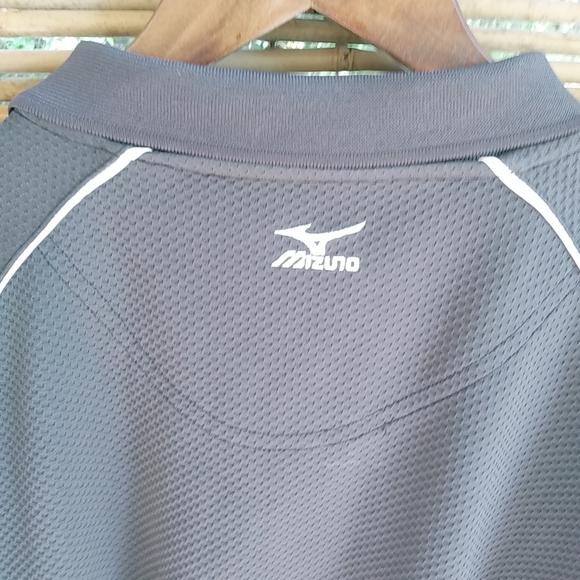 Mizuno XXL Mens Textured Black Athletic Polo Shirt - Picture 3 of 8